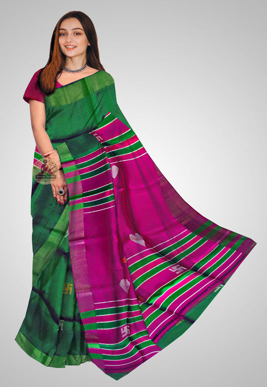 Traditional Pure Silk Saree front view – Classic Indian attire for global events