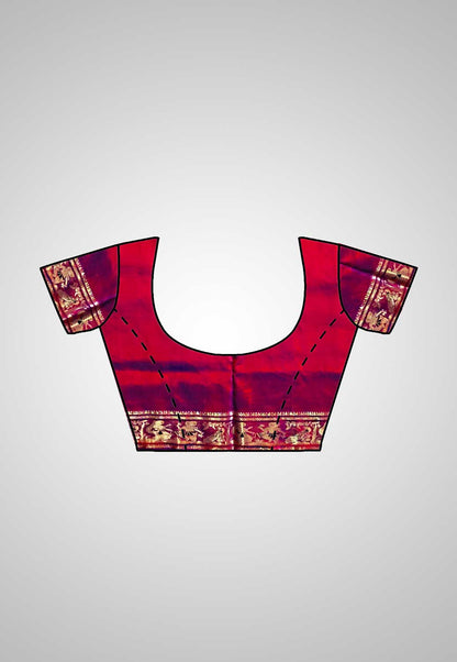Buy Handloom Swarnachari Silk Saree online – blouse view