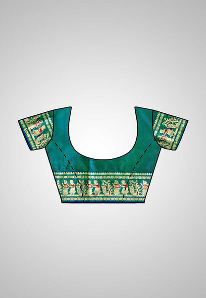 Buy Baluchari Silk Saree online – Baluchari Handloom Saree blouse piece