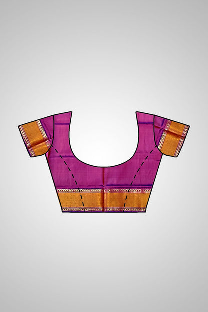 Buy Silk Saree with blouse online – Blouse and saree combination view
