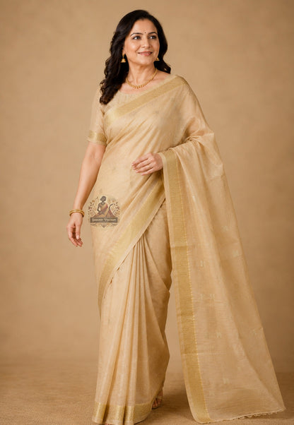 Front view of pure cotton handloom saree without blouse piece, crafted for Durga Puja, Kali Puja and festive celebrations across India
