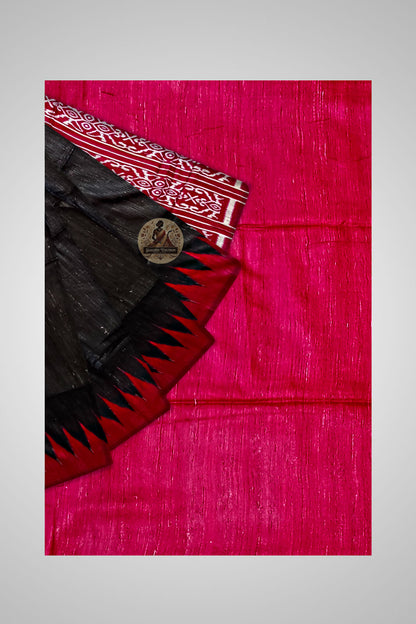 Order Authentic Tussar Saree – Handwoven detailing close-up