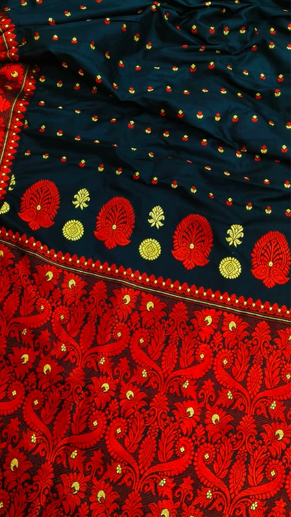 Dakshin Vastram Assam Mulberry Silk Saree – authentic bridal silk sarees delivered across the UK including Manchester, Bristol and Glasgow