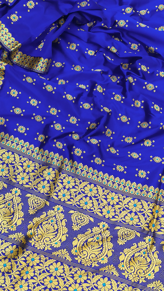 Assam handloom silk saree – close-up of fine silk texture
