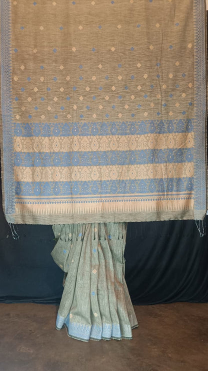 Buy Handloom Assam Silk Saree online – Close-up of Eri woven border