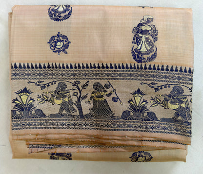 Shop Baluchari Mulberry Silk Saree online – Full saree layout view