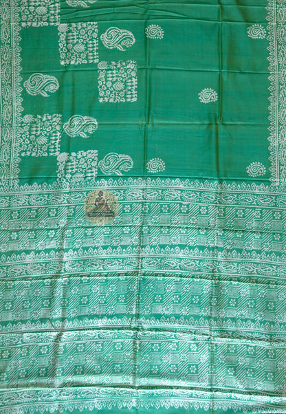 Bishnupur Pure Katan Silk Saree full view – authentic handwoven Bengal heritage Katan silk for Navratri, Eid and milestone celebrations in Laredo and across USA, India, UK and EU
