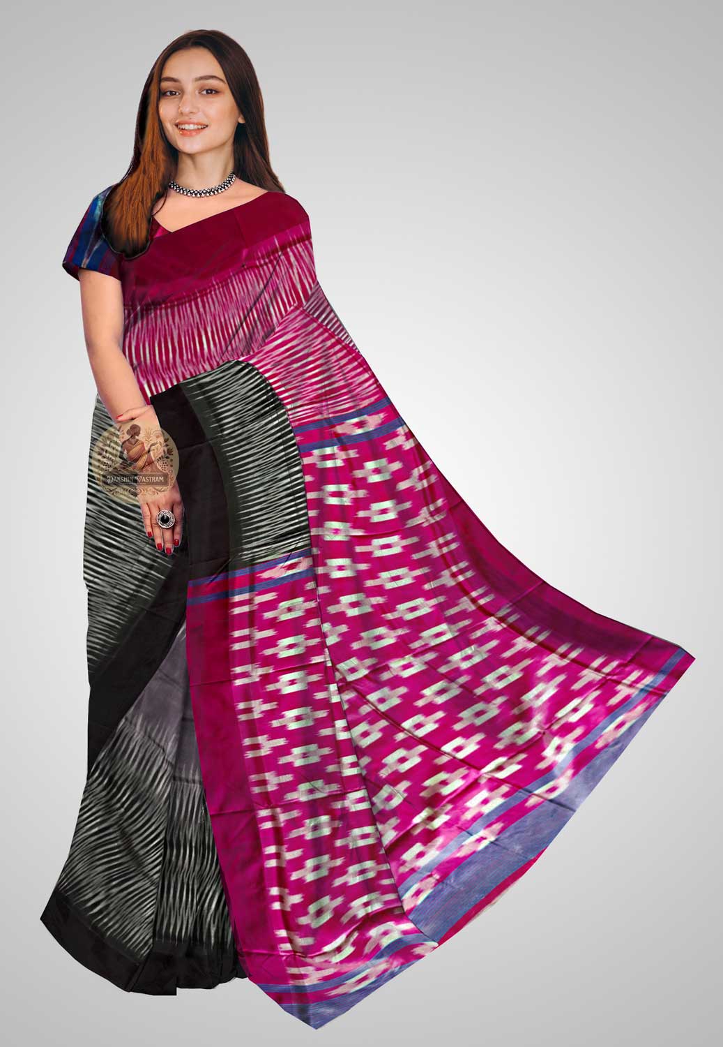 Buy Pure Silk Saree online – Traditional handloom saree front view