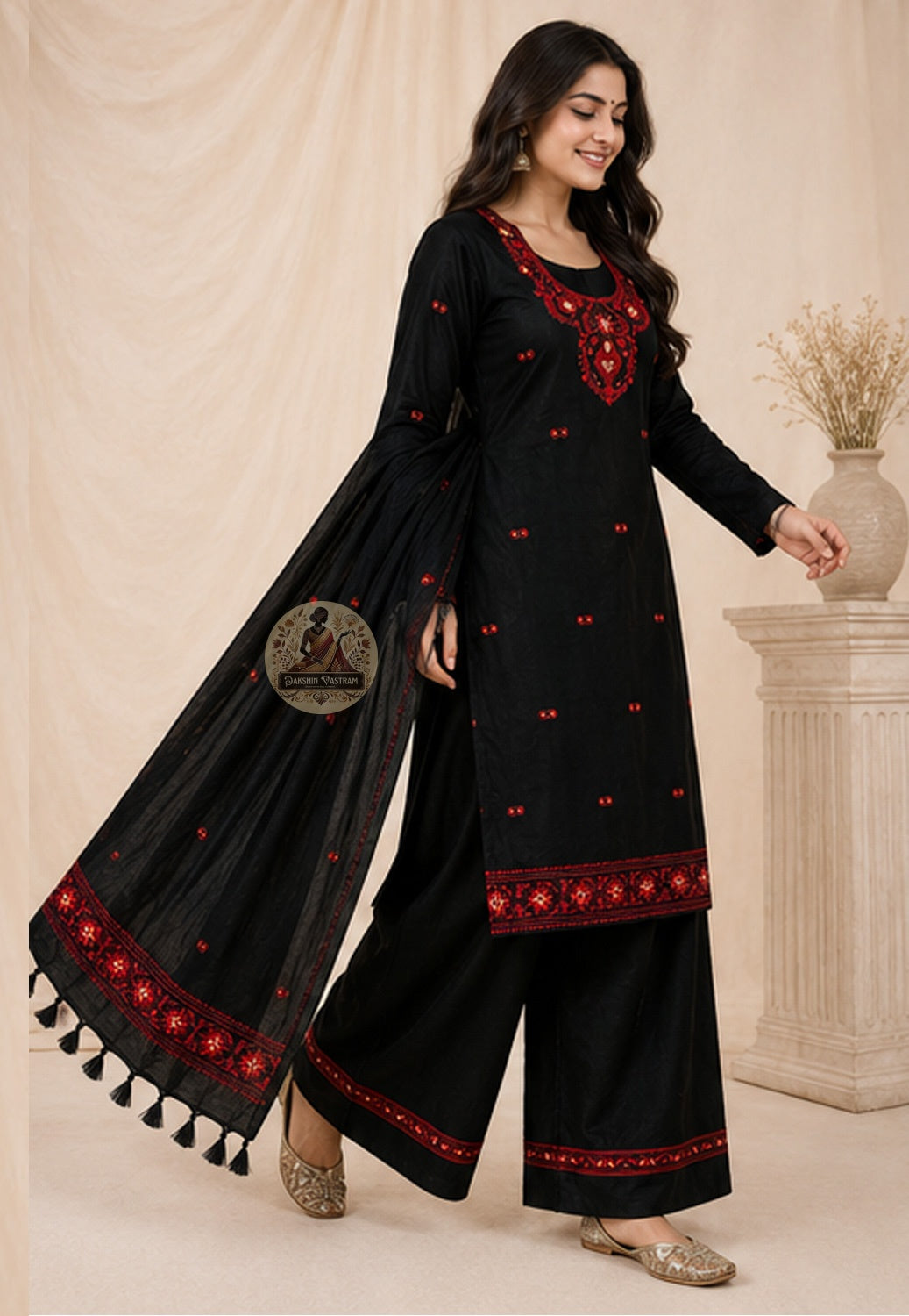 Emerald green Baluchari silk kurti material with traditional Bishnupur woven motifs — handloom textile India