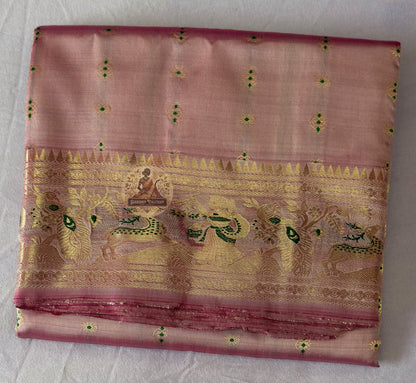 Buy artisan handloom Swarnachari Pure Silk Saree online – ethical Bengal weave, delivered across India by Dakshin Vastram