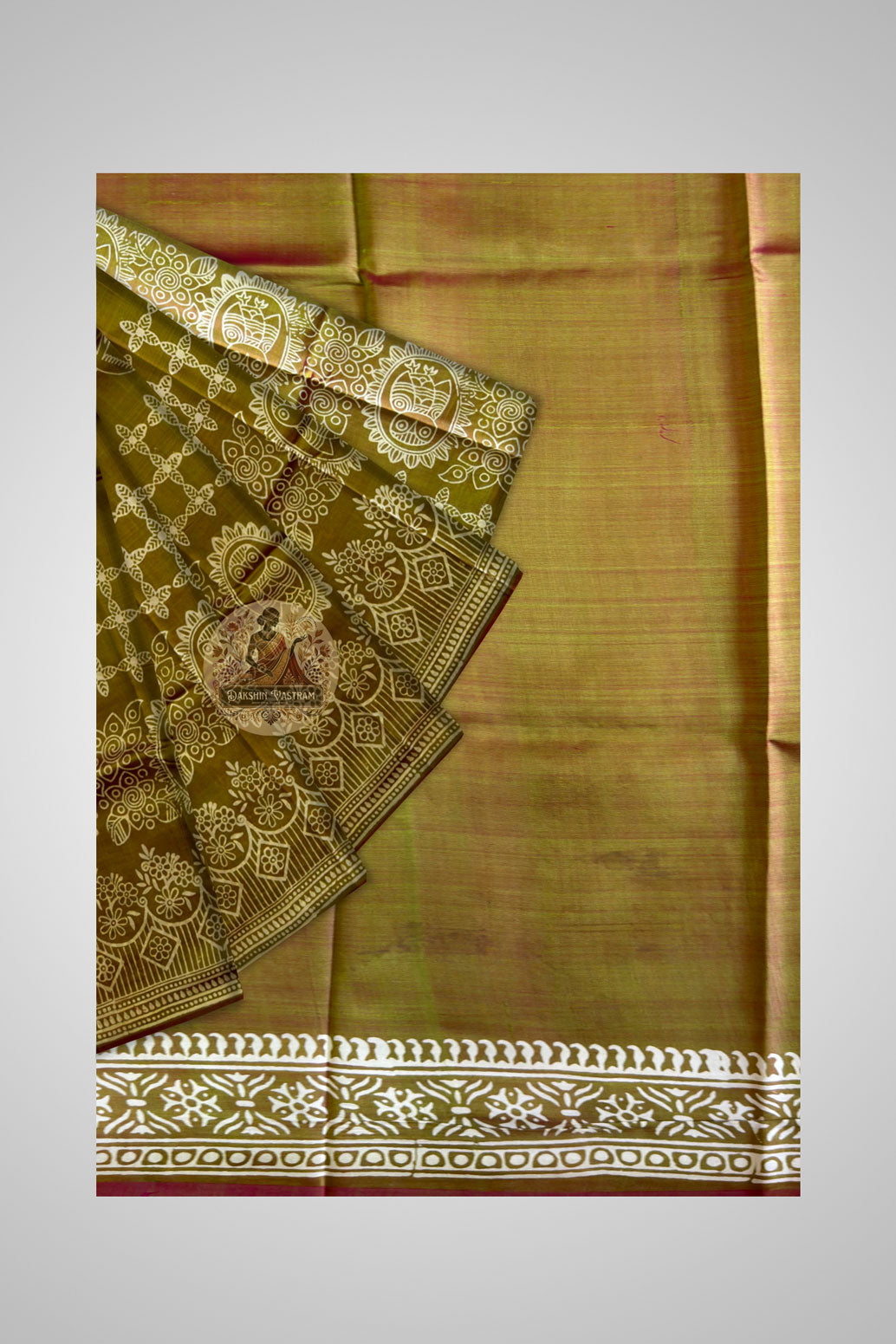 Shop Traditional Silk Saree – View of saree with matching blouse