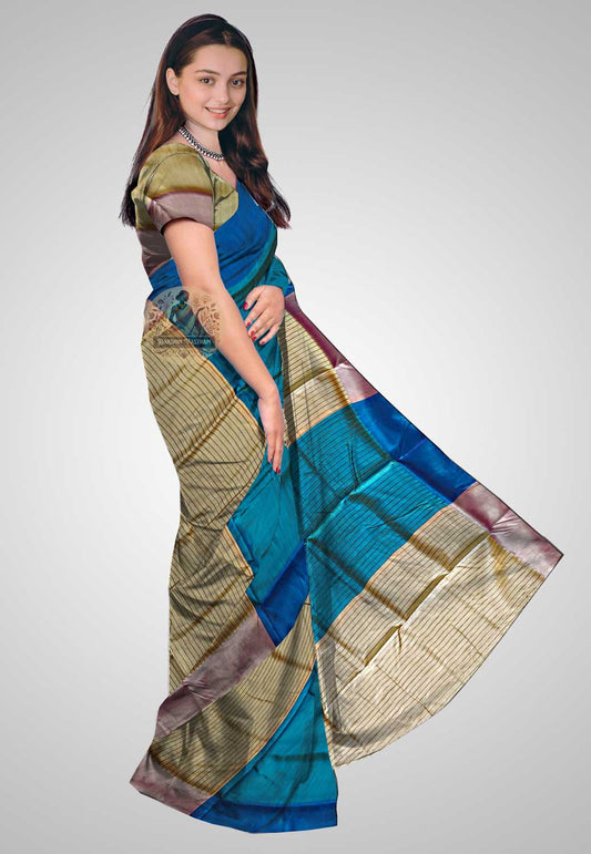 Shop Indian Silk Saree online – Side profile of pure silk drape