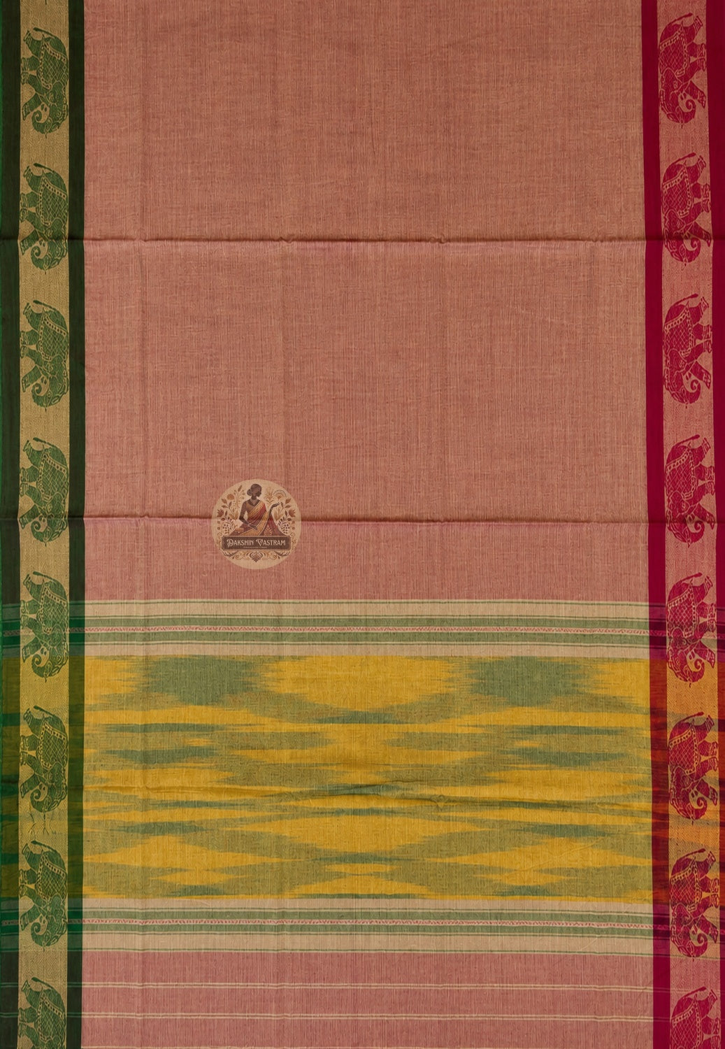 Border detail of pure cotton saree sold without blouse piece, allowing custom blouse pairing in any fabric