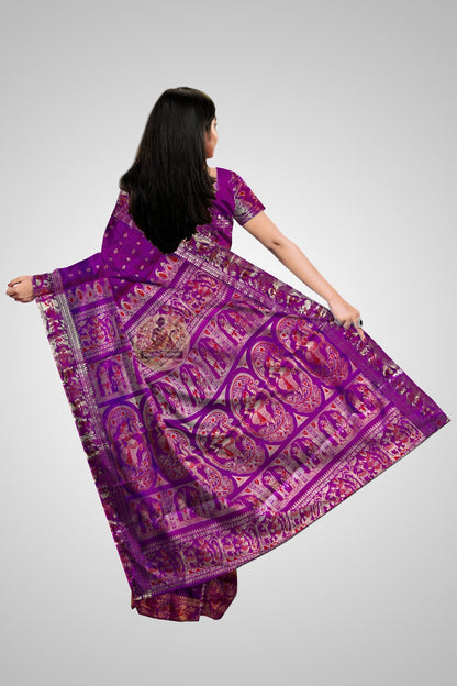 Swarnachari silk saree – rear drape with detailed design