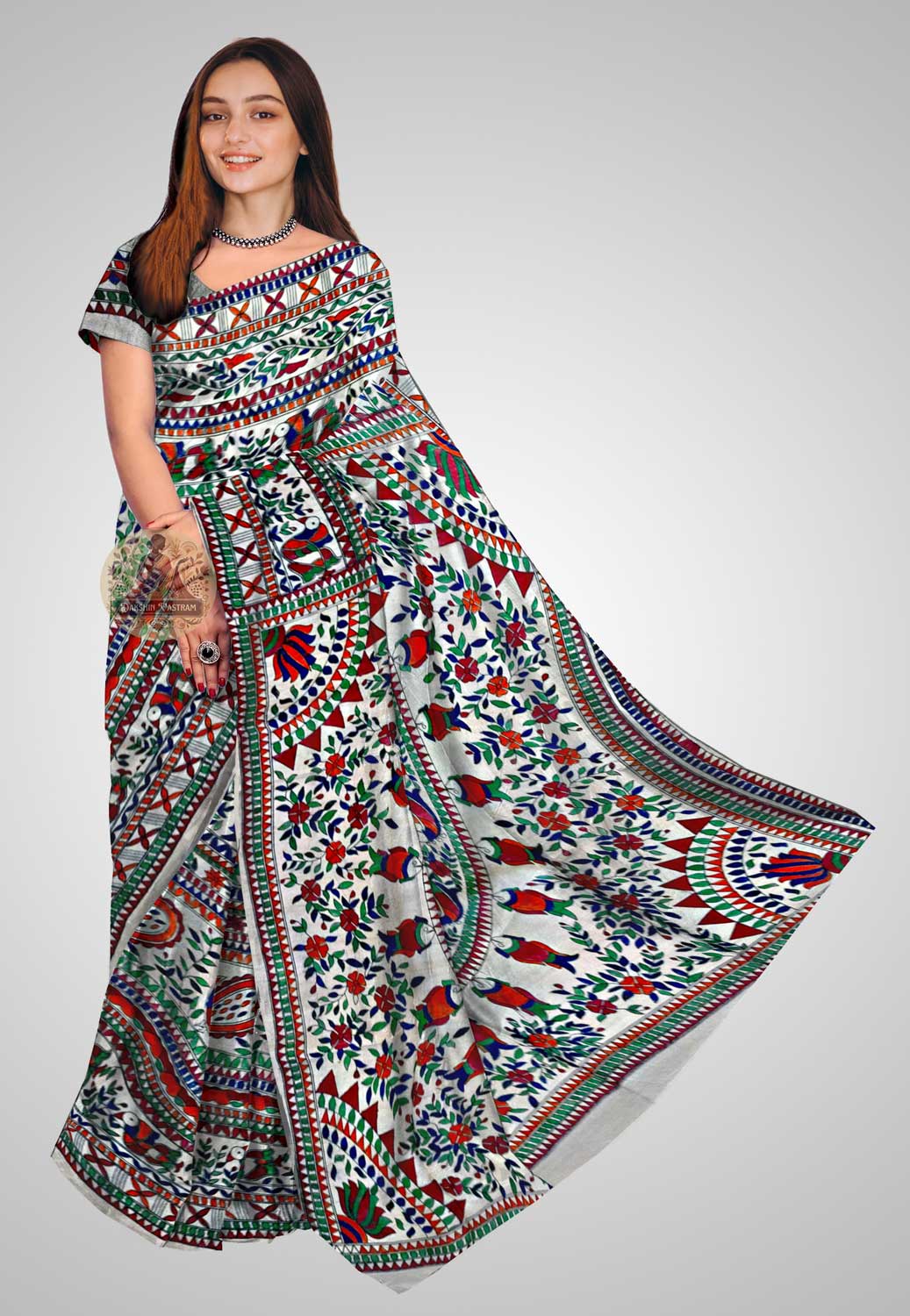 Buy Tussar Saree online – Raw silk saree front profile