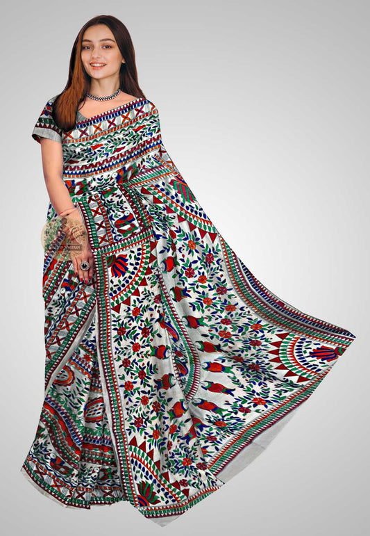 Buy Tussar Saree online – Raw silk saree front profile