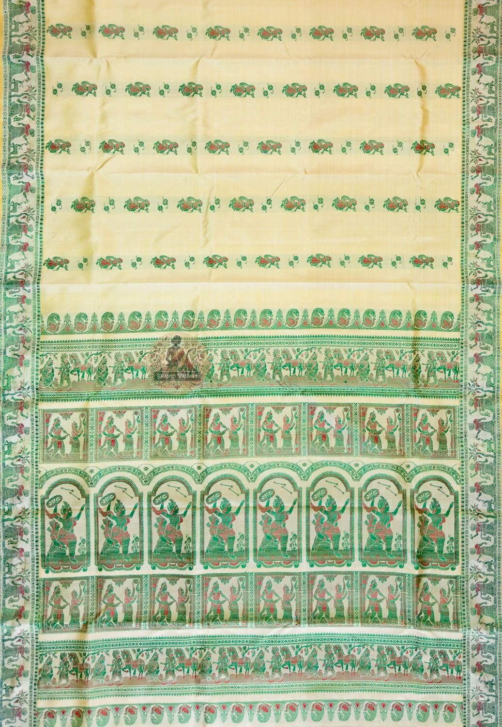 Dakshin Vastram fine Baluchari silk saree — pit loom crafted, ships to London, Birmingham, Edinburgh, Leeds