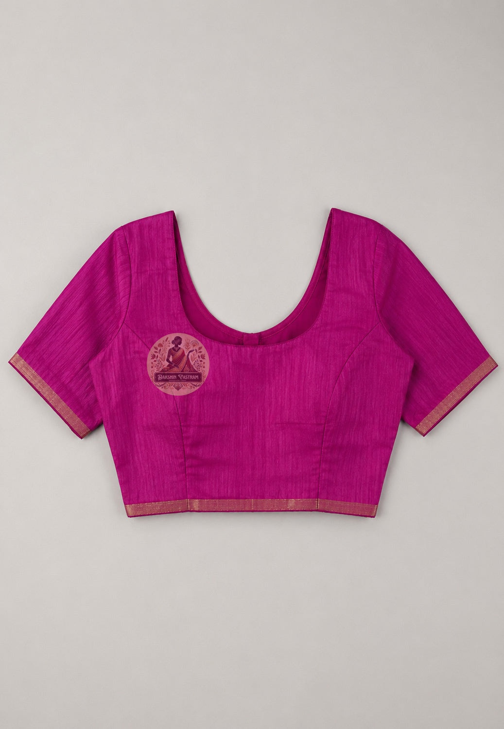 Close-up of Ghicha Tussar Silk blouse fabric showing bark-like handloom texture and warm natural tone, handwoven slowly by skilled artisans for Karva Chauth and Indian wedding ceremonies