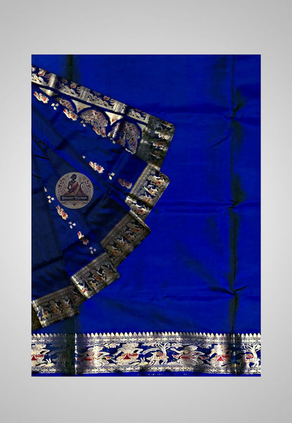 Full saree view displaying the exquisite patterns and opulent texture
