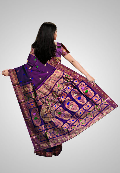 Buy Handloom Swarnachari Pure Silk Saree online – rear view