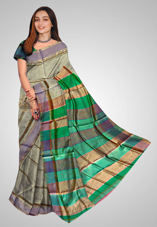 Traditional Indian Pure Silk Saree – Front view with classic drape
