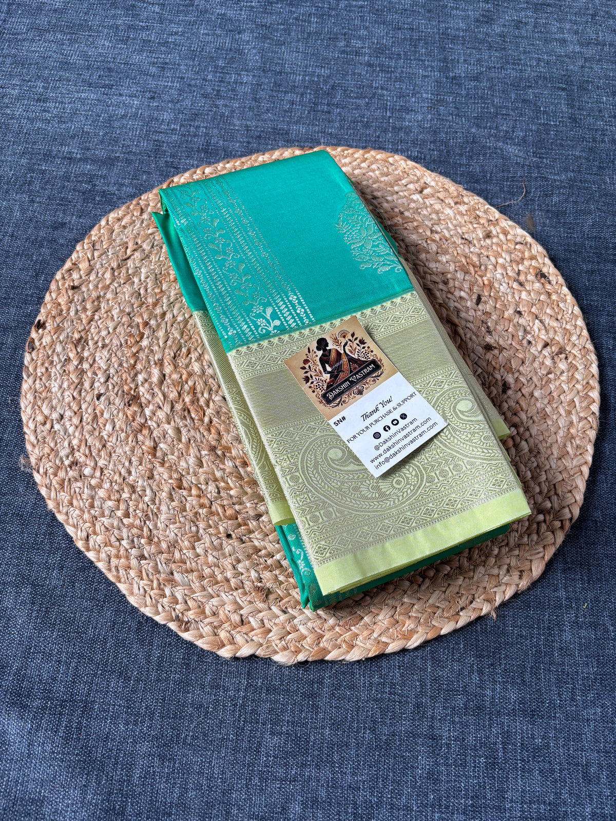 Semi Kanjivaram silk saree gift box presentation – luxury Indian handloom saree UK delivery