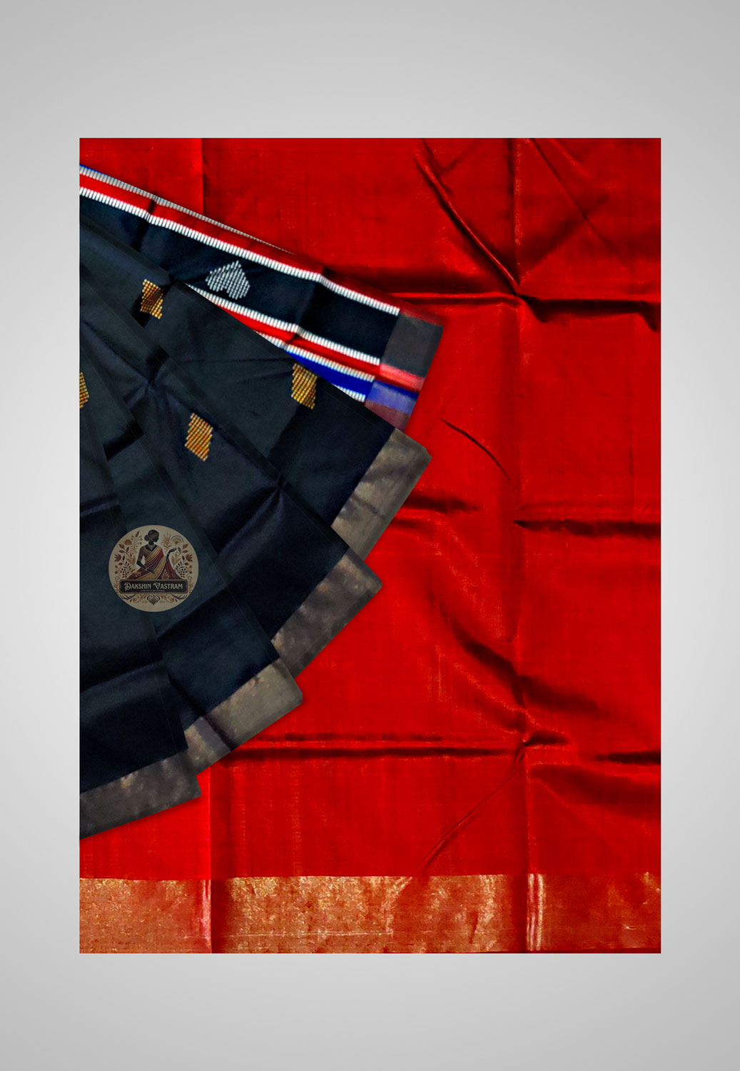 Detailed handloom view – Rich texture of woven pure silk fabric