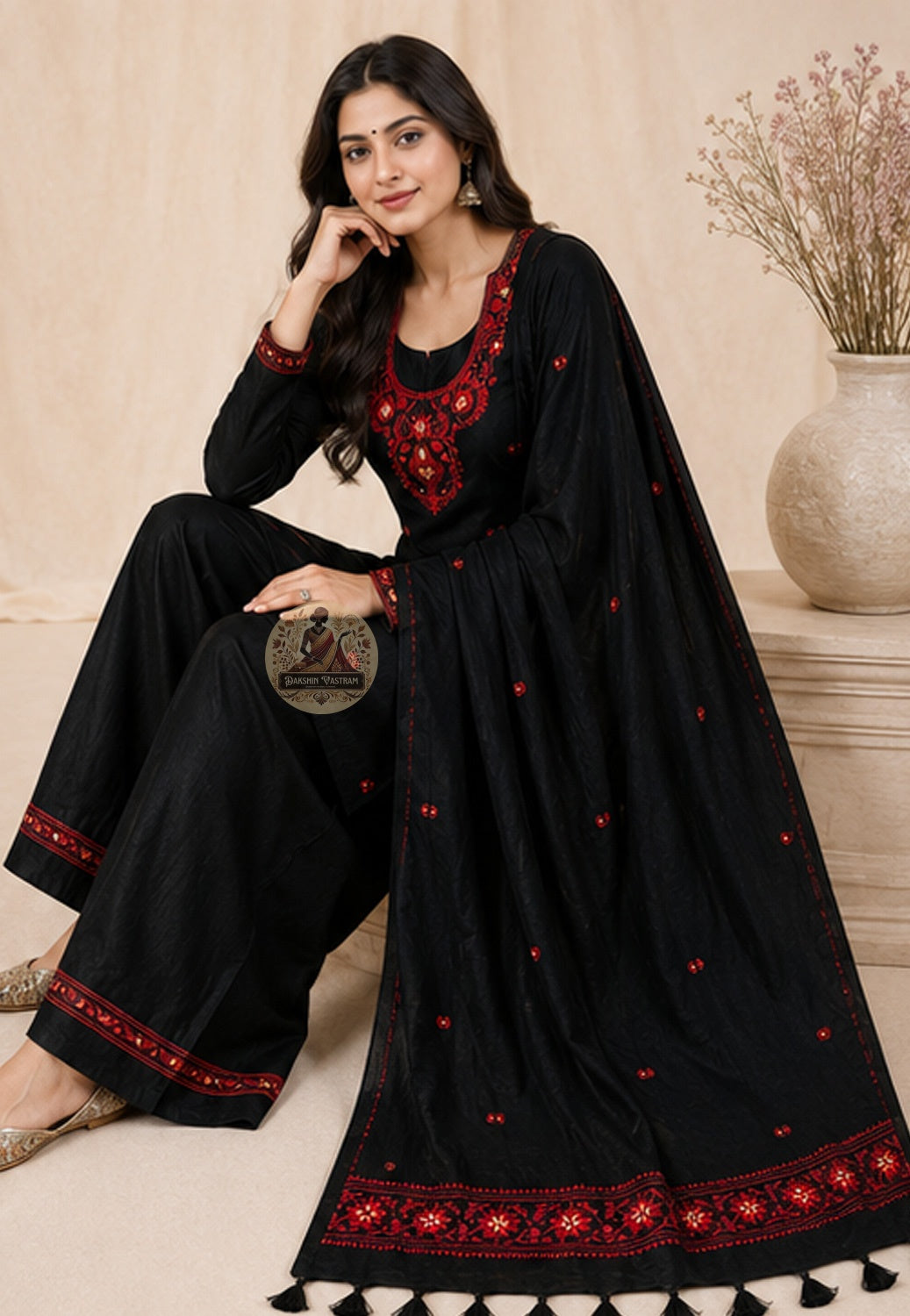 Unstitched Baluchari silk kurti piece draped to show natural sheen and fluid drape — heritage handloom Bengal