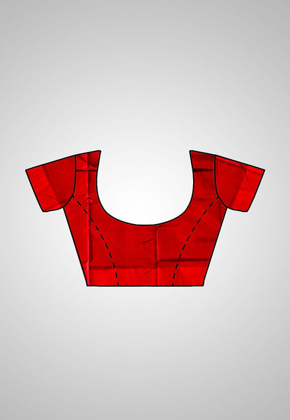 Blouse piece of Pure Silk Kotki Saree – handcrafted silk blouse design