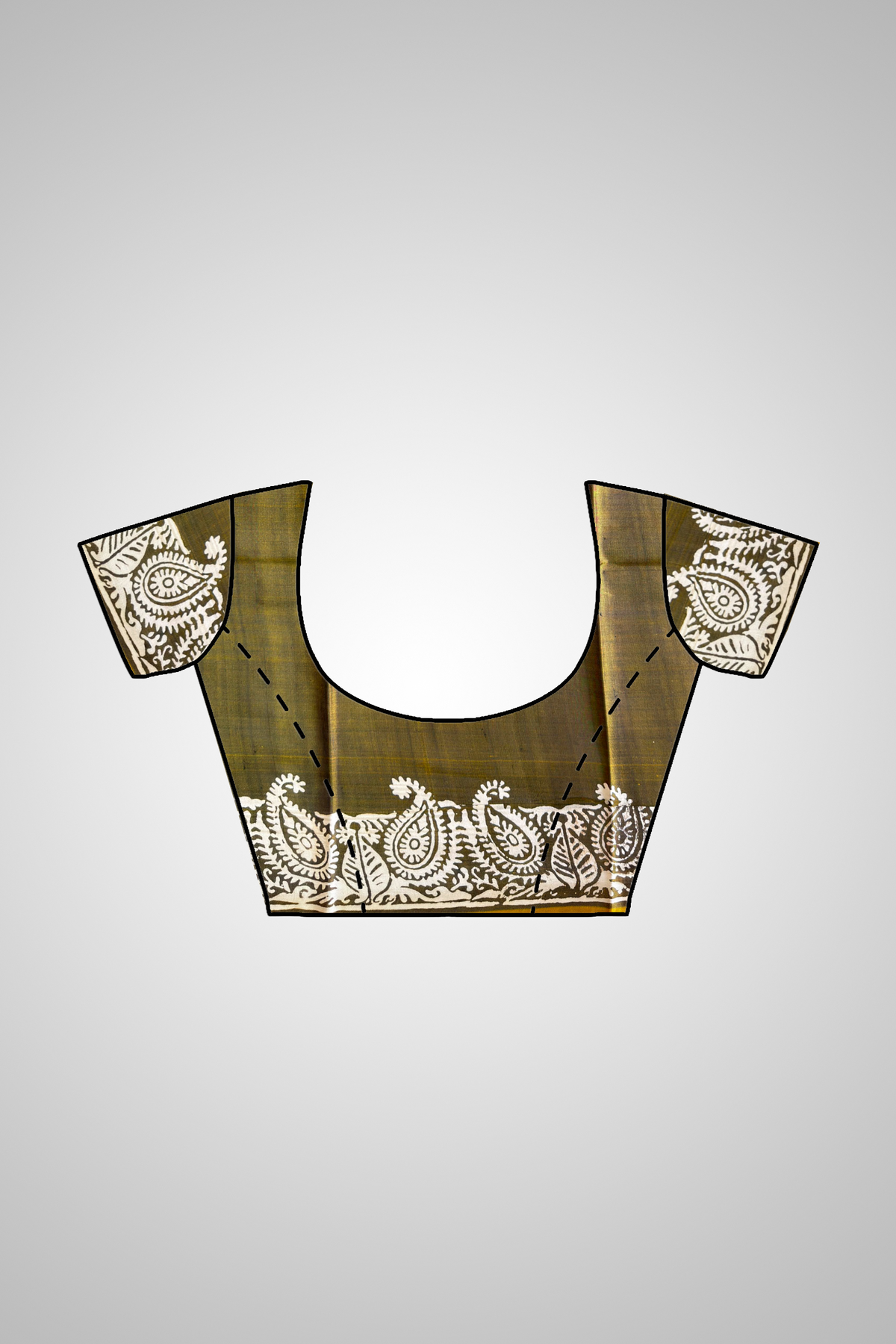 Shop Traditional Silk Saree – View of saree with stitched blouse