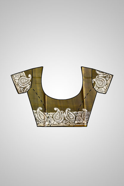 Shop Traditional Silk Saree – View of saree with stitched blouse