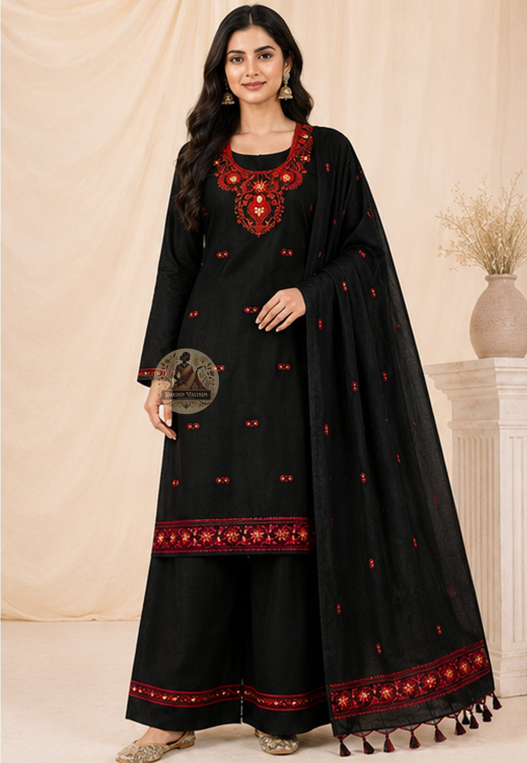 Handwoven green Baluchari silk kurti piece with Resham neckline detailing and traditional border motifs — Dakshin Vastram