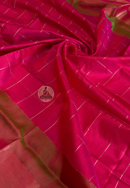 Macro close-up of handwoven motifs on Bishnupur Katan Silk Saree, revealing intricate Bengal heritage patterns woven from within the pure mulberry silk — not printed, woven in