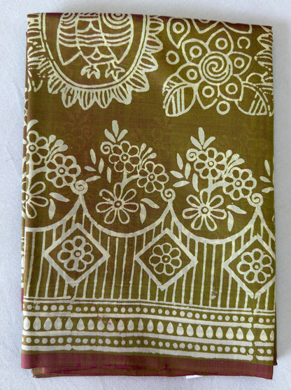 Shop Bishnupur Mulberry Saree online – Full saree flat display