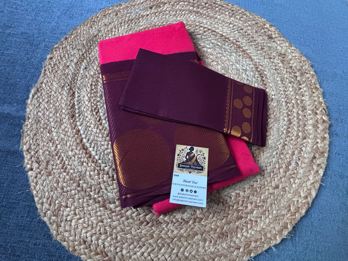 Shop Sungudi saree India – Side drape of pure cotton saree