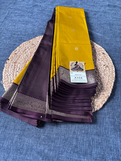 Handwoven Semi Kanjivaram saree with intricate temple motif pallu – buy online in the UK
