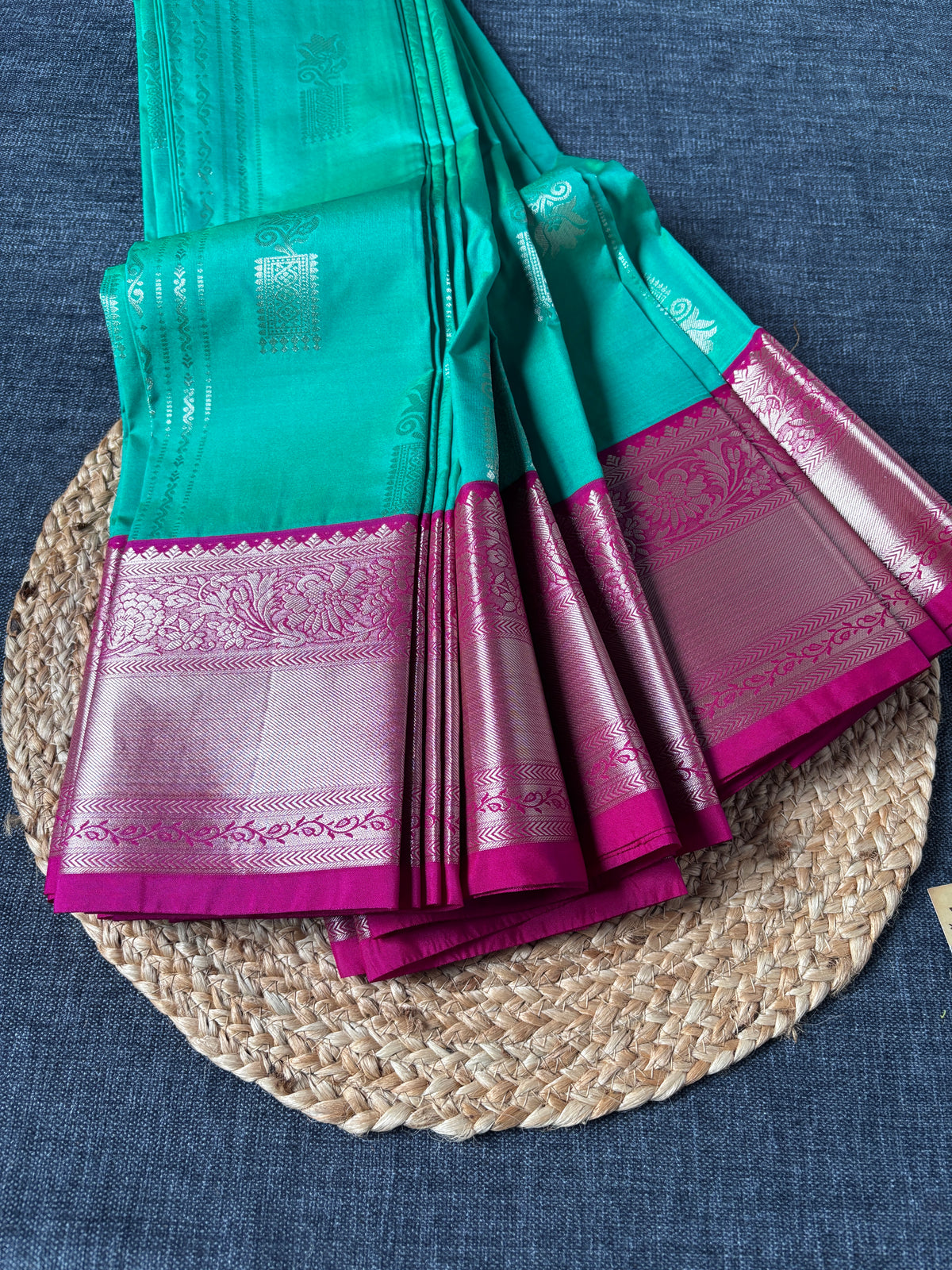 Handwoven Kanjeevaram saree with gold zari border – affordable South Indian silk saree for UK buyers