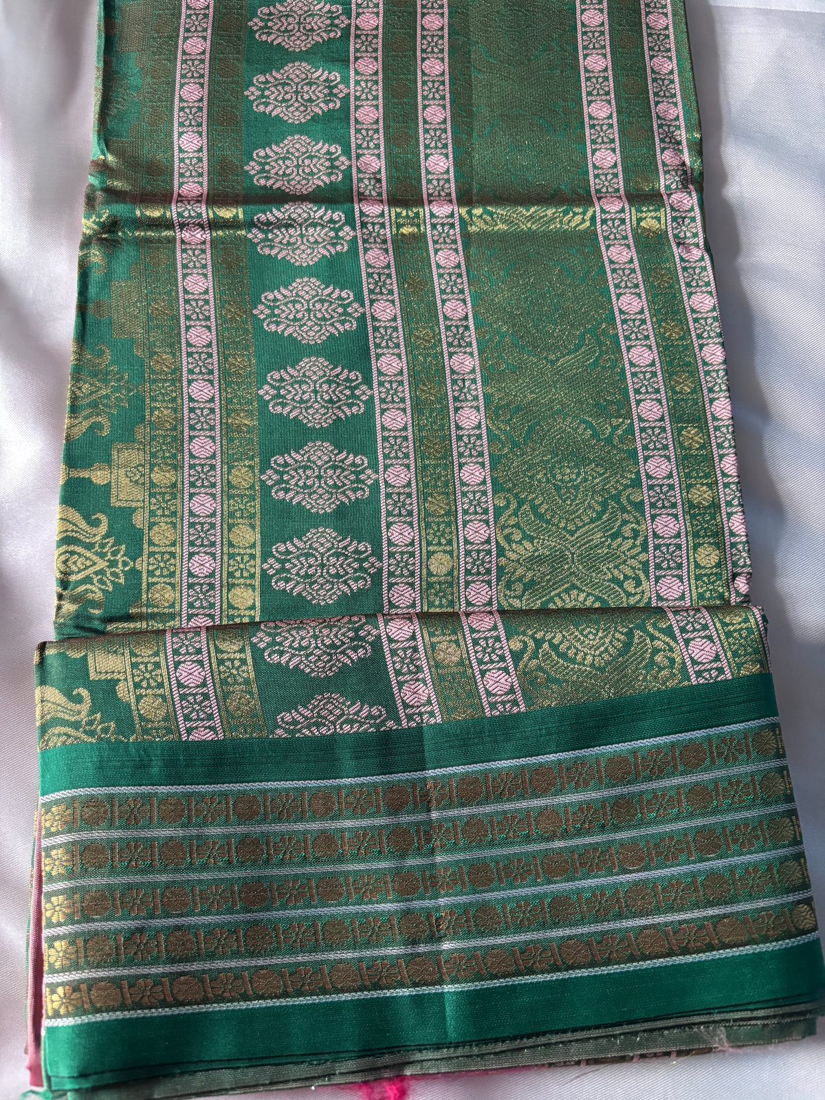 Shop Elegant Semi Silk Saree – Close-up of fabric texture