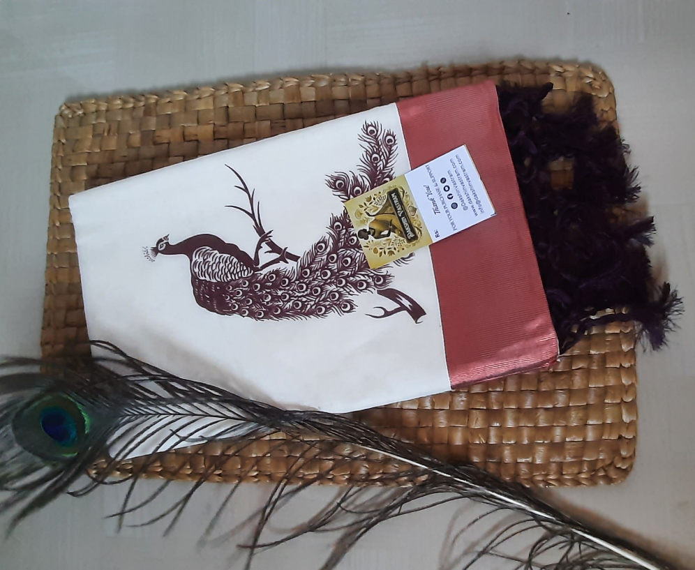 Buy Kasavu Cotton Saree online – Organic Cotton Kasavu Saree front view