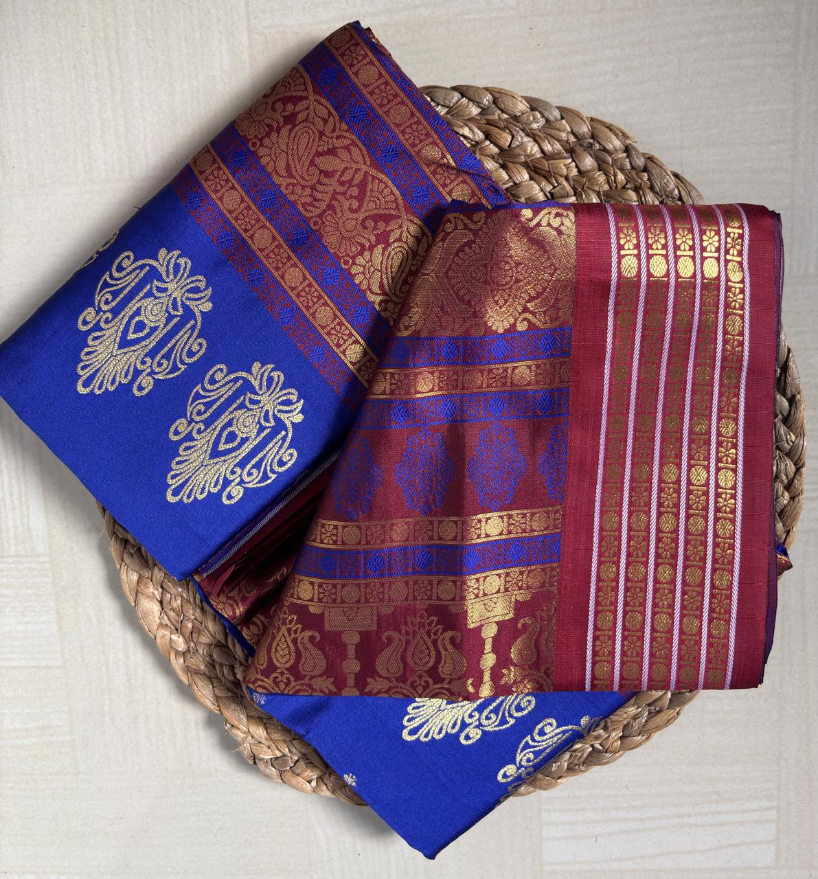 Buy Elegant Semi Silk Saree online – Elegant Semi Silk Saree full saree view