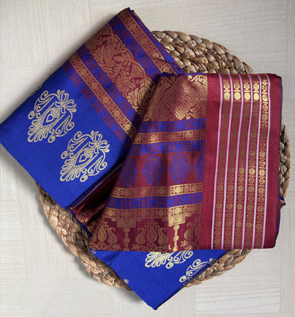 Buy Elegant Semi Silk Saree online – Elegant Semi Silk Saree full saree view