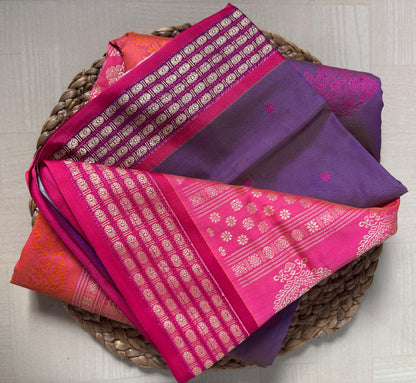 Buy Soft Semi Silk Saree online – Soft Semi Silk Saree full saree view
