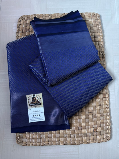 Buy Semi Silk Saree online – Royal Blue Semi Silk Saree rear view
