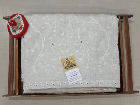 Tussar Embroidery Saree | Experience the luxurious and sustainable benefits of this Tussar Embroidery Saree