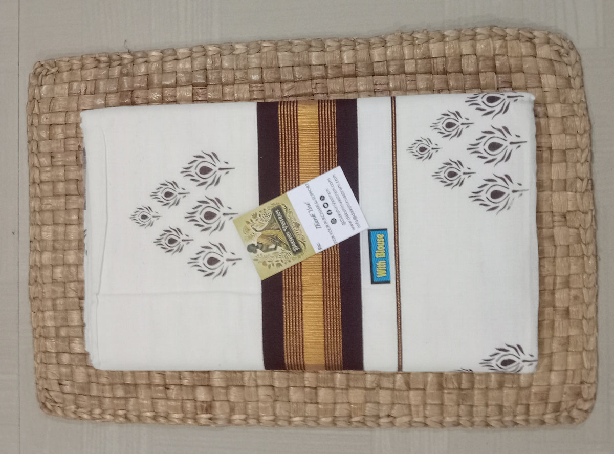 Kasavu Saree  | Cotton Colour Kasavu offers a luxurious and sustainable option for your wardrobe