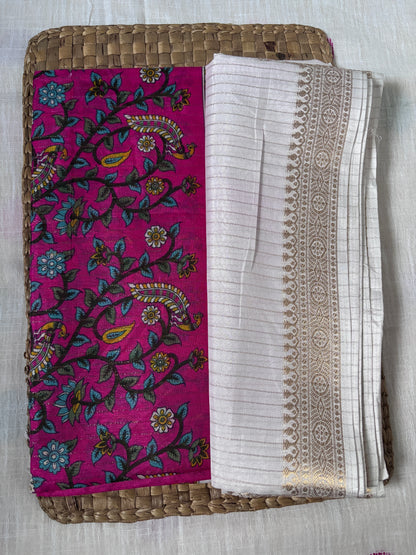 Buy Dola Silk Saree online – Rear view highlighting woven pallu
