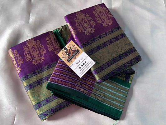 Shop Semi Silk Saree online – Side drape showing pleats and fall
