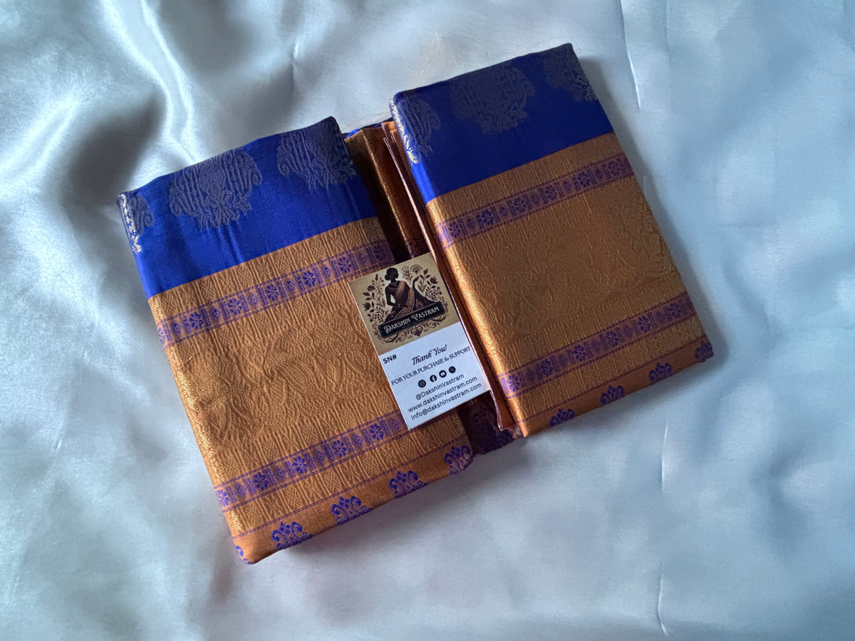 Shop Semi Silk Saree online – Side view highlighting pleats