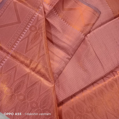 Saree Full View: Full view of Mow Silk Saree, displaying its timeless elegance and eco-friendly charm.