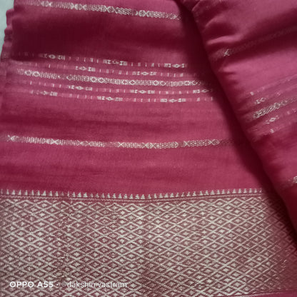 Side view of Tussar Silk fabric with natural elegance and refined texture